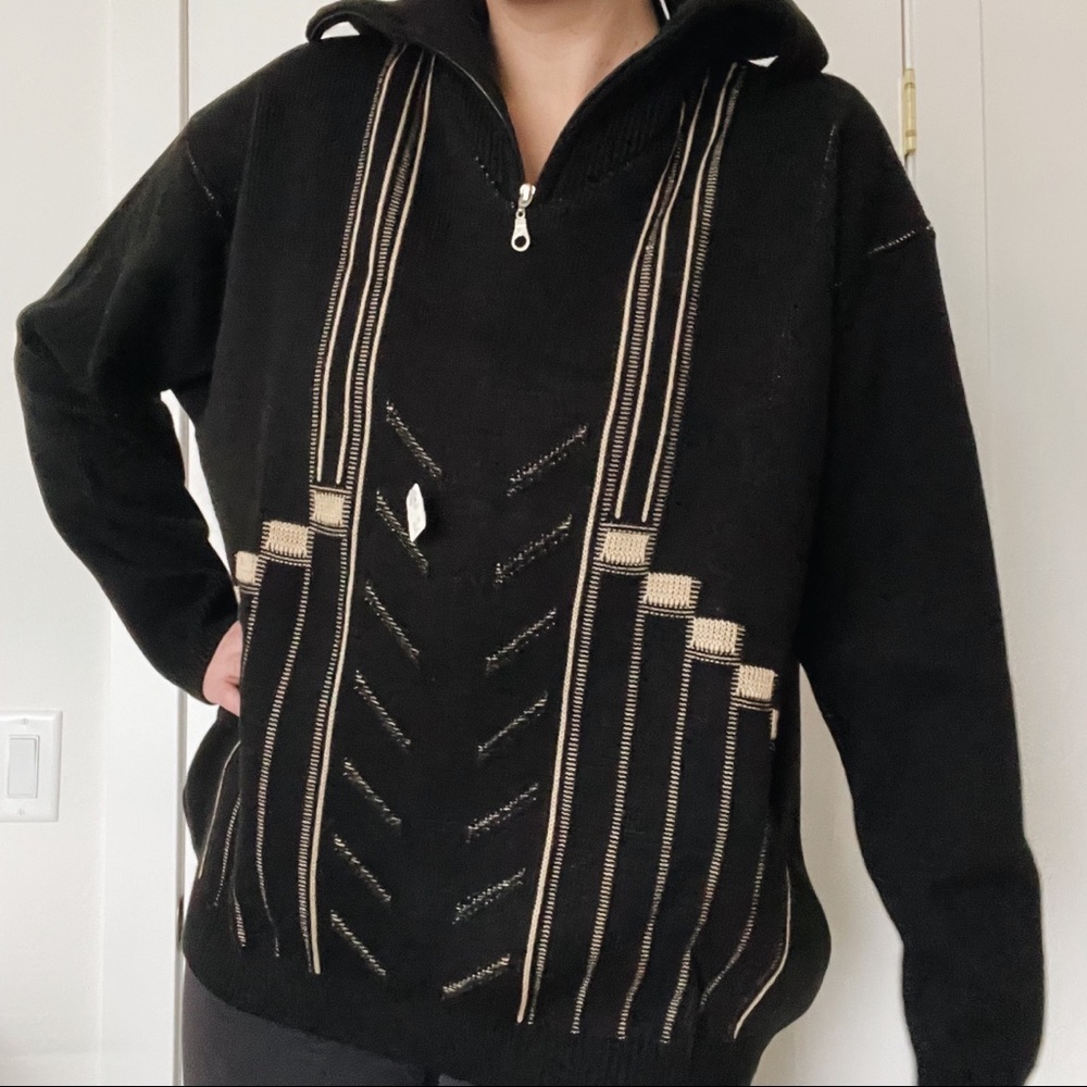NWT VINTAGE Bergati Quarter Zip Sweater